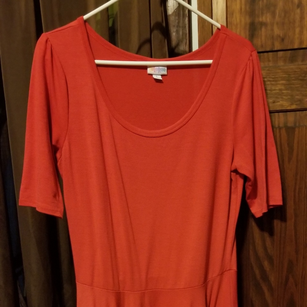EUC RED LARGE LULAROE NICOLE DRESS